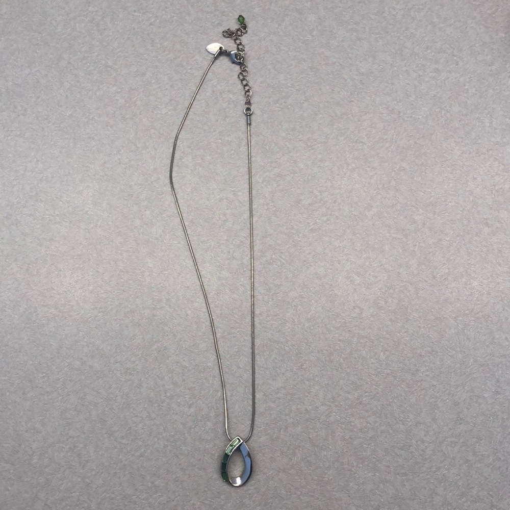 Lia Sophia green and silver necklace